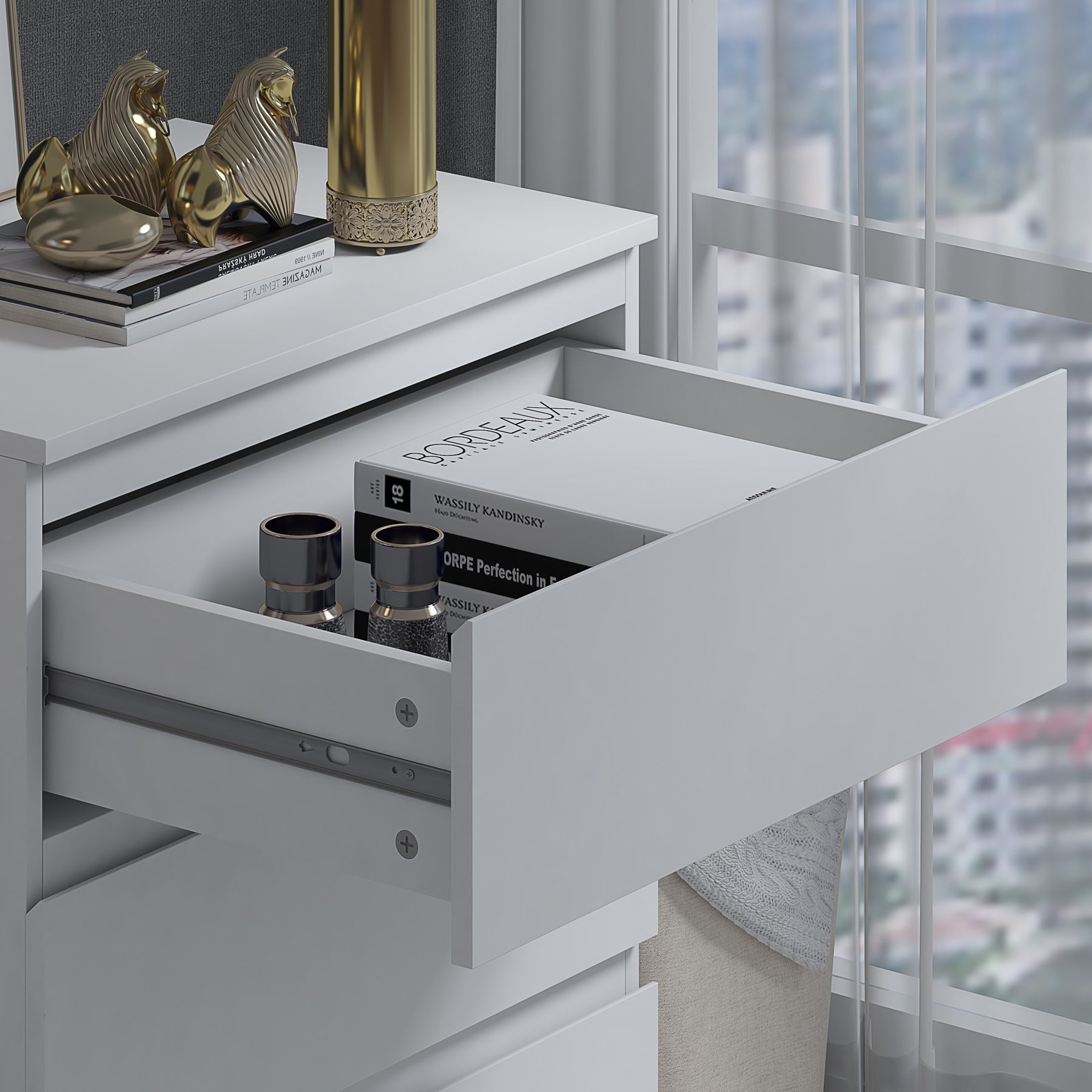 FWStyle Stora 3 Drawer Chest of Drawers - Matt White