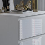 FWStyle Stora 3 Drawer Chest of Drawers - White Gloss Front