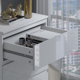 FWStyle Stora 3 Drawer Chest of Drawers - White Gloss Front