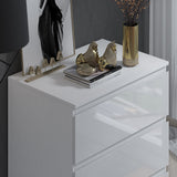 FWStyle Stora 3 Drawer Chest of Drawers - White Gloss Front