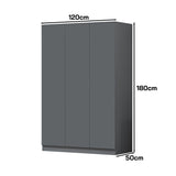 FWStyle Stora 3 Door Wardrobe - Matt Dark Grey