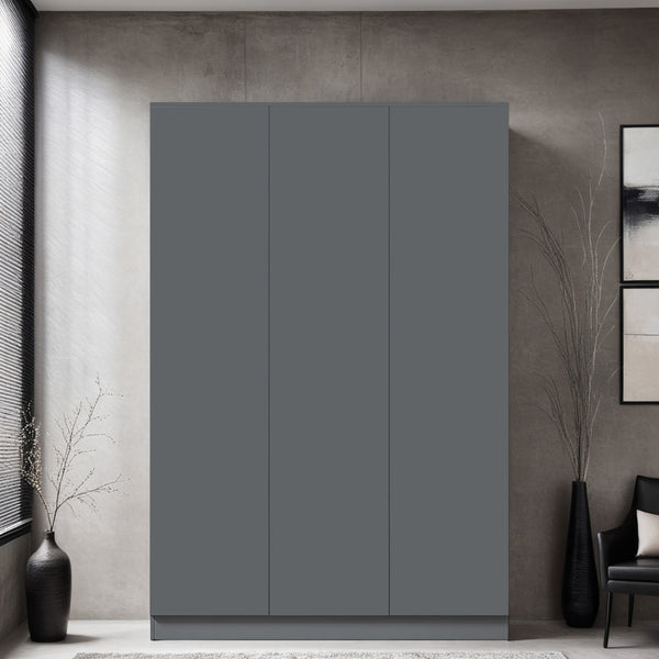 FWStyle Stora 3 Door Wardrobe - Matt Dark Grey