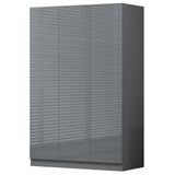 FWStyle Stora 3 Door Wardrobe - Grey Gloss Front