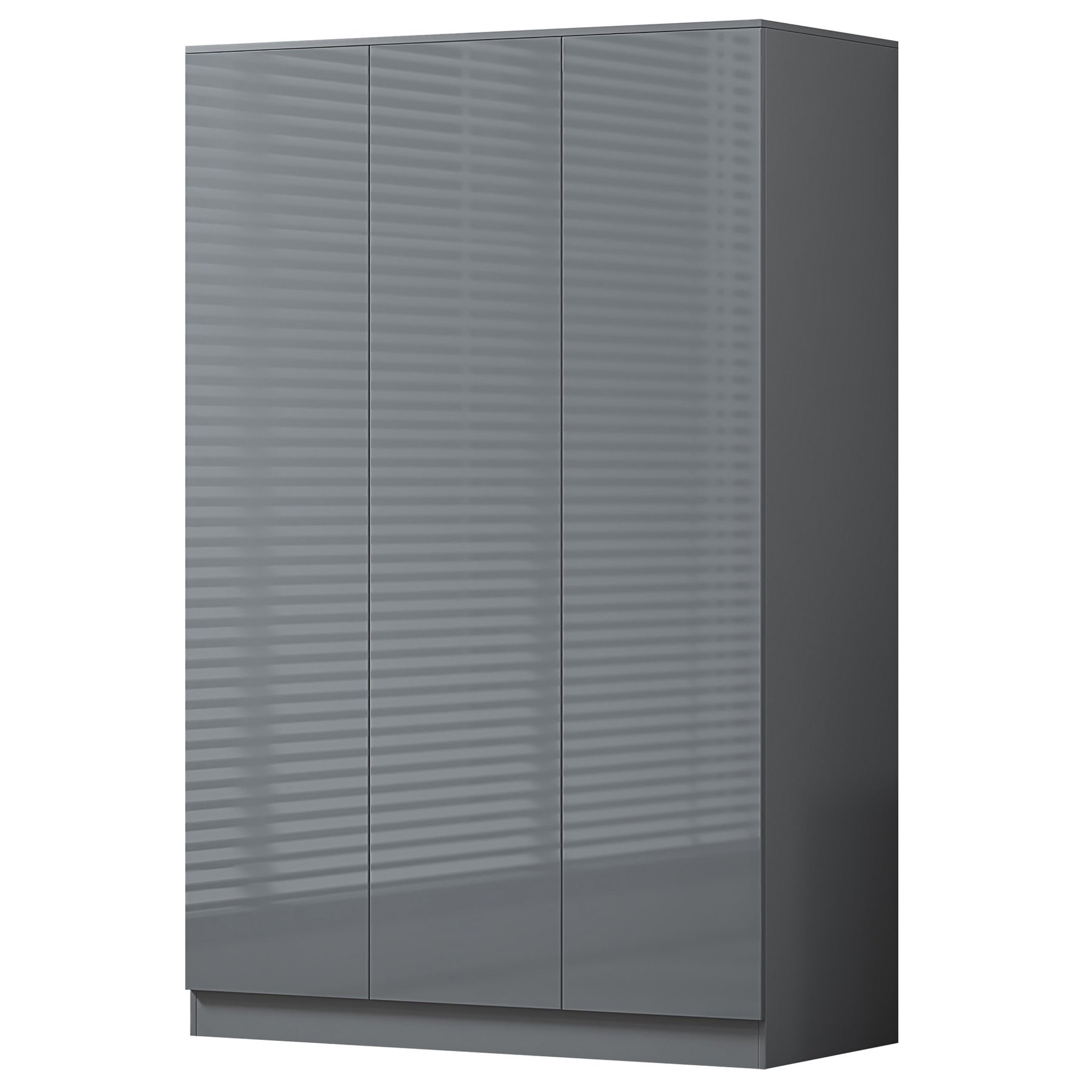 FWStyle Stora 3 Door Wardrobe - Grey Gloss Front