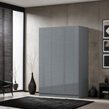 FWStyle Stora 3 Door Wardrobe - Grey Gloss Front