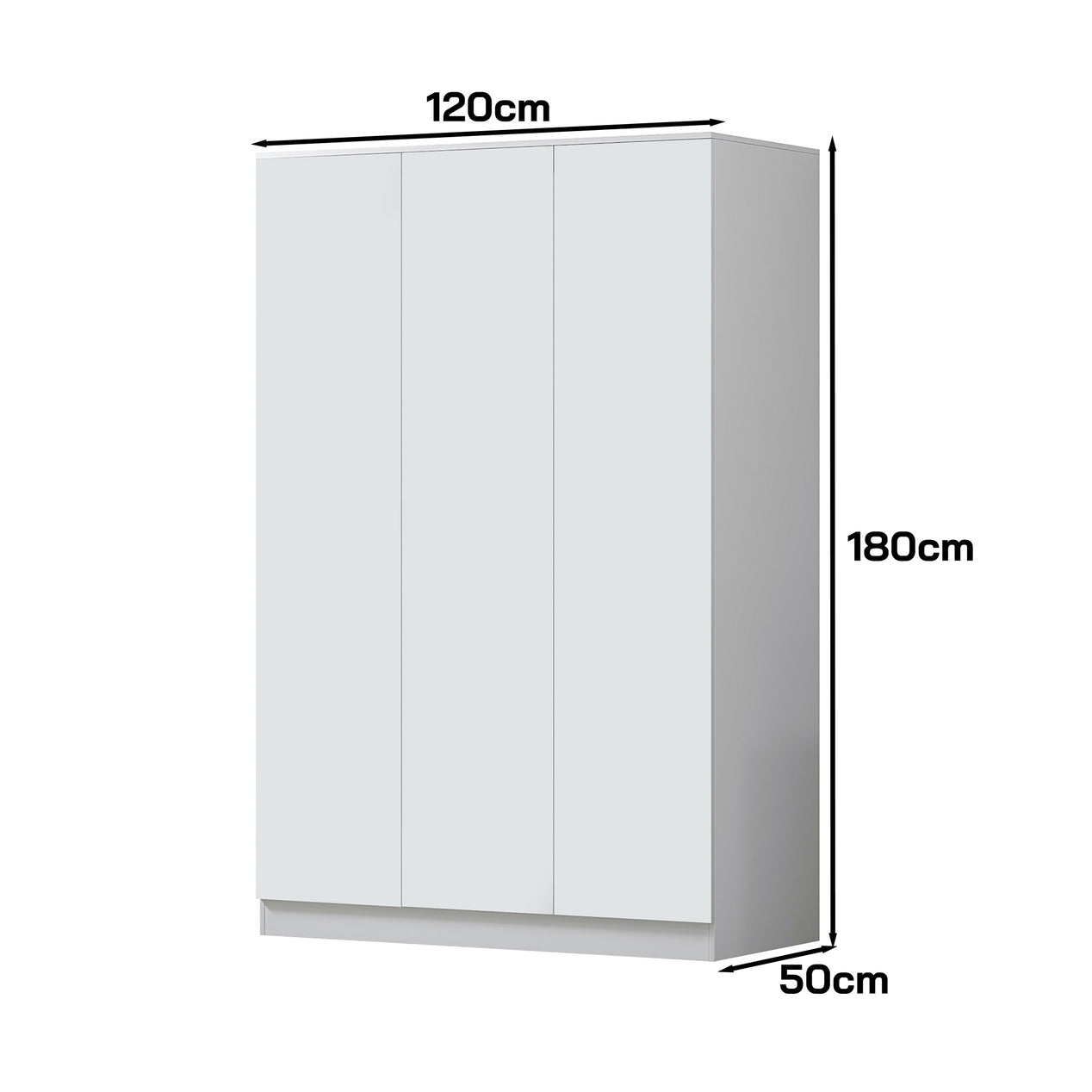 FWStyle Stora 3 Door Wardrobe - Matt White