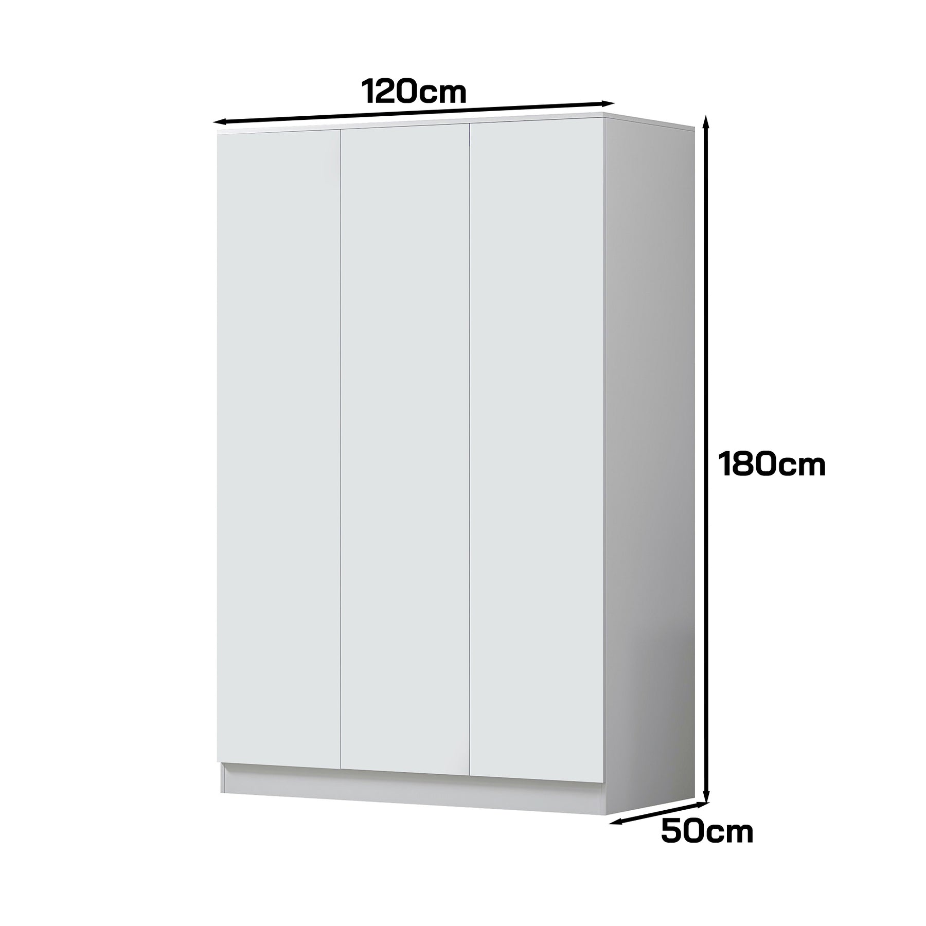 FWStyle Stora 3 Door Wardrobe - Matt White