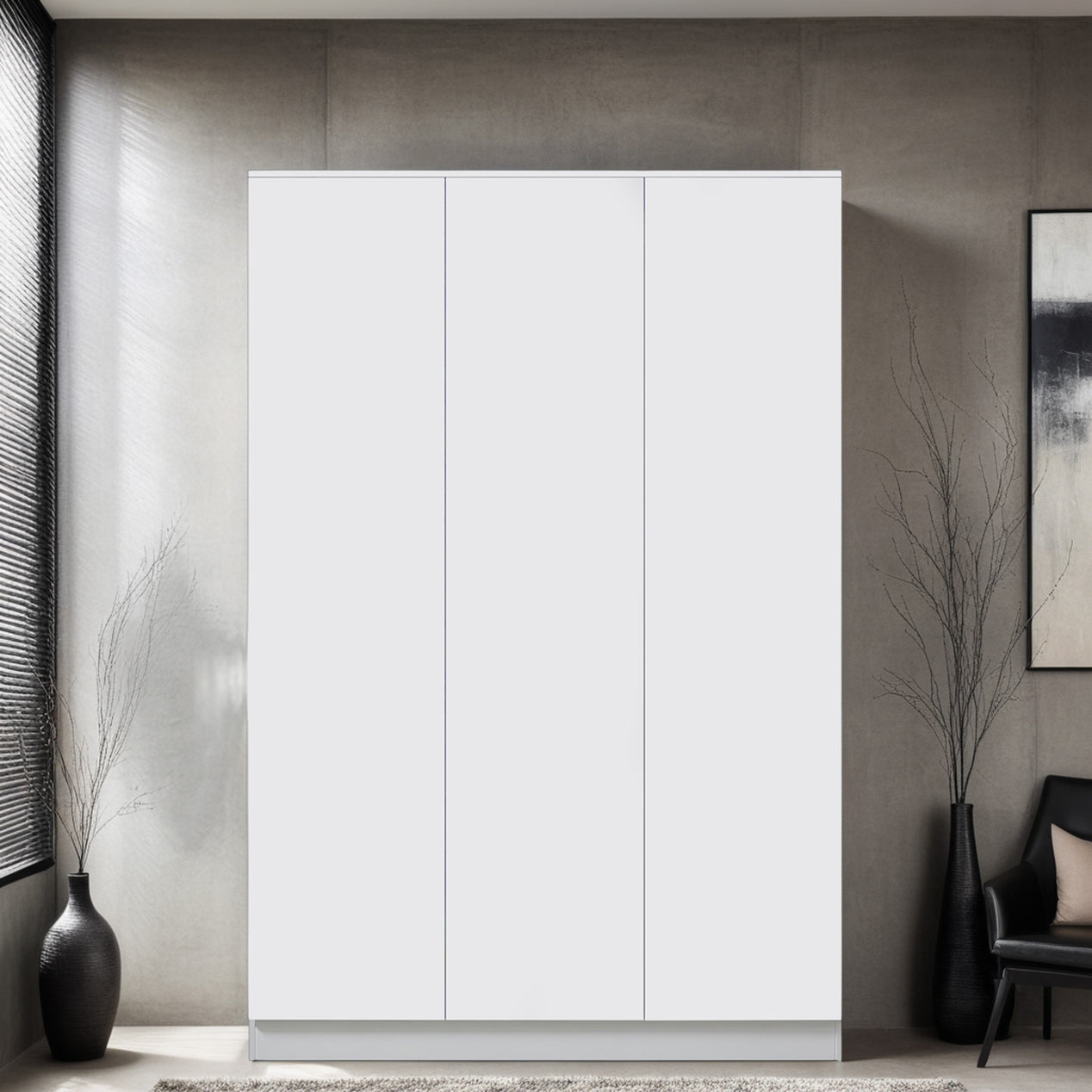 FWStyle Stora 3 Door Wardrobe - Matt White