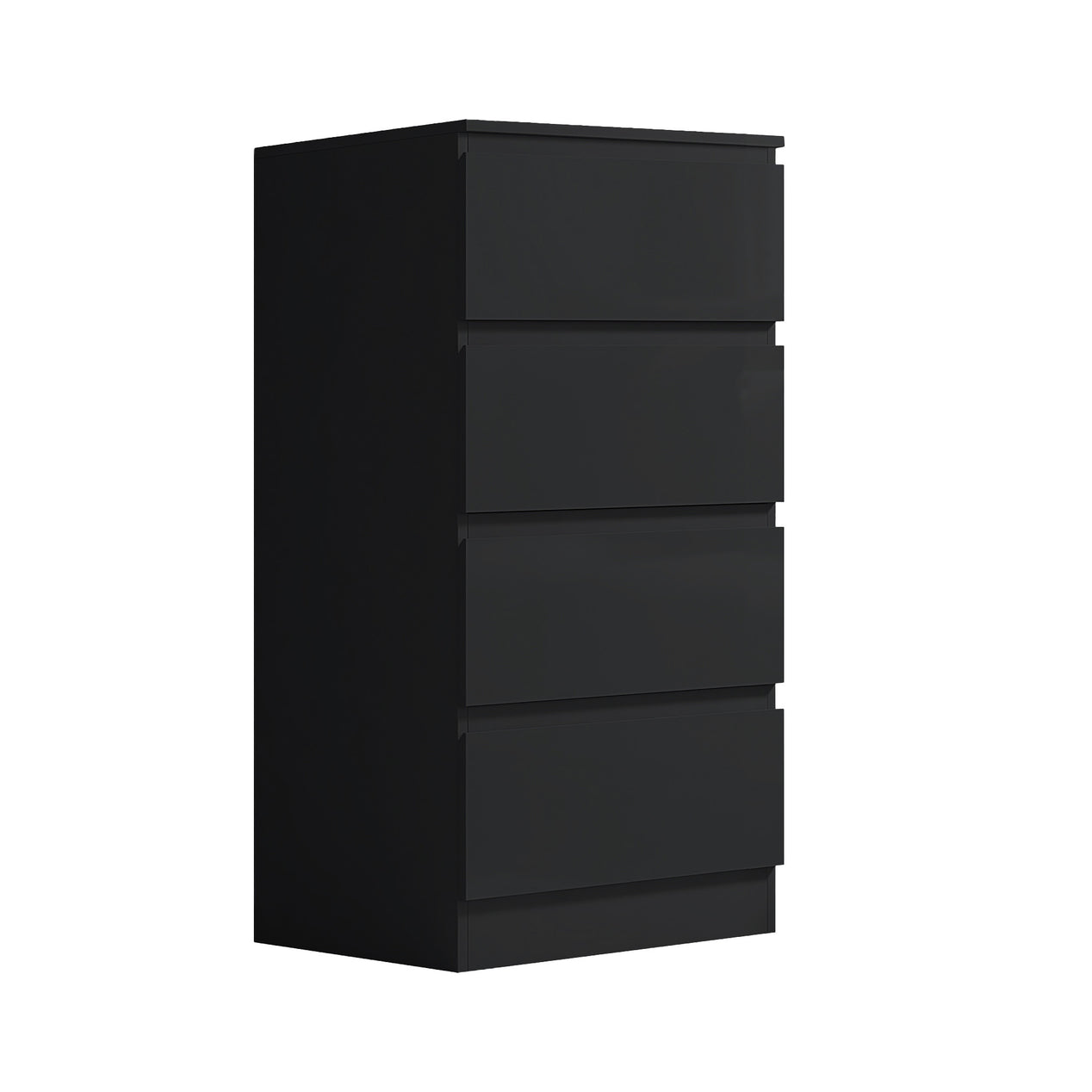 FWStyle Stora 4 Drawer Chest of Drawers - Black Gloss Front