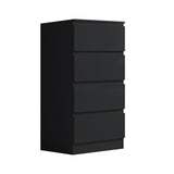 FWStyle Stora 4 Drawer Chest of Drawers - Black Gloss Front