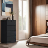 FWStyle Stora 4 Drawer Chest of Drawers - Black Gloss Front