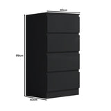 FWStyle Stora 4 Drawer Chest of Drawers - Black Gloss Front
