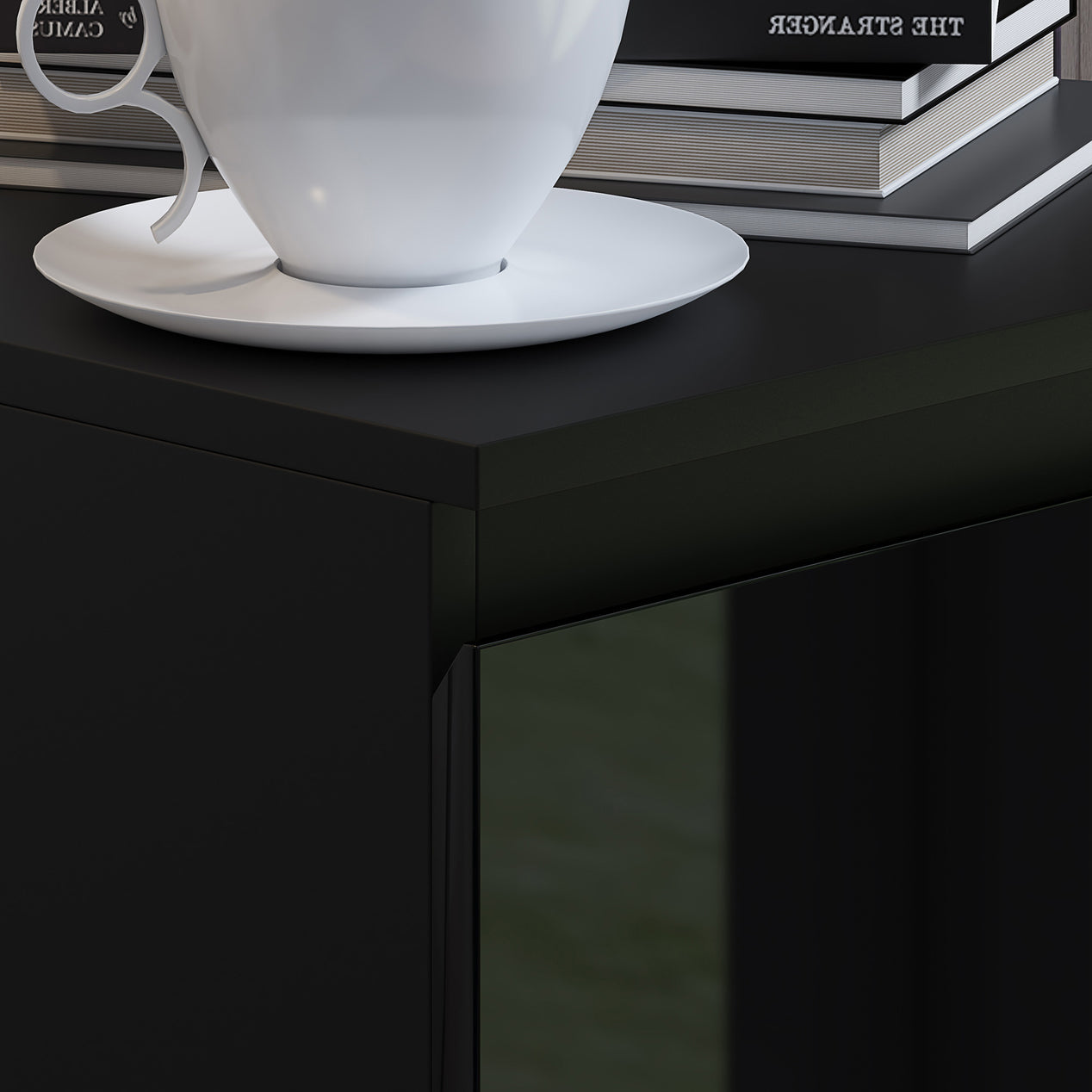 FWStyle Stora 4 Drawer Chest of Drawers - Black Gloss Front