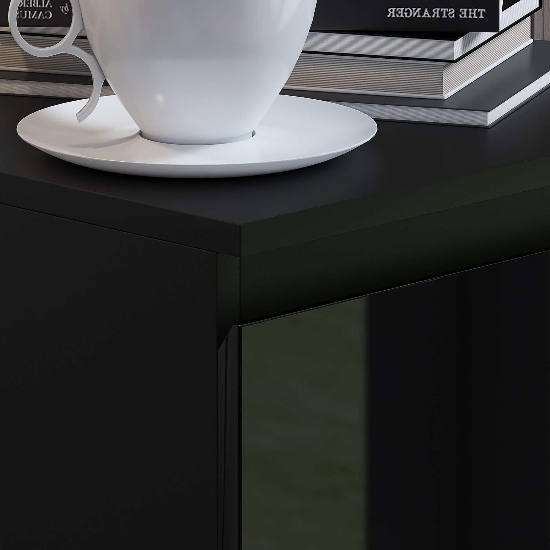 FWStyle Stora 4 Drawer Chest of Drawers - Black Gloss Front