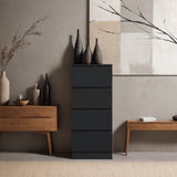 FWStyle Stora 4 Drawer Chest of Drawers - Black Gloss Front