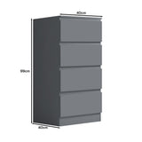 FWStyle Stora 4 Drawer Chest of Drawers - Matt Dark Grey
