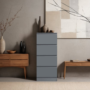 FWStyle Stora 4 Drawer Chest of Drawers - Matt Dark Grey