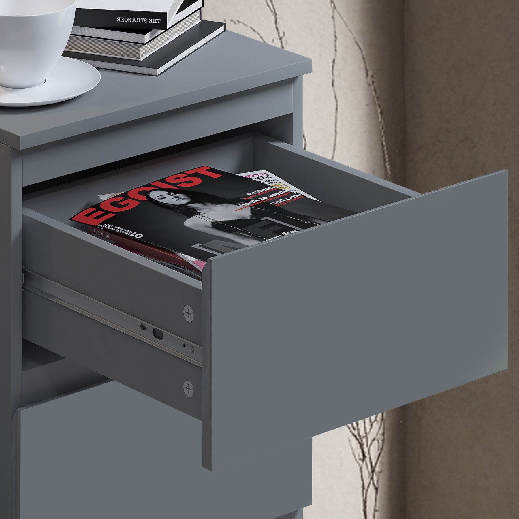 FWStyle Stora 4 Drawer Chest of Drawers - Matt Dark Grey