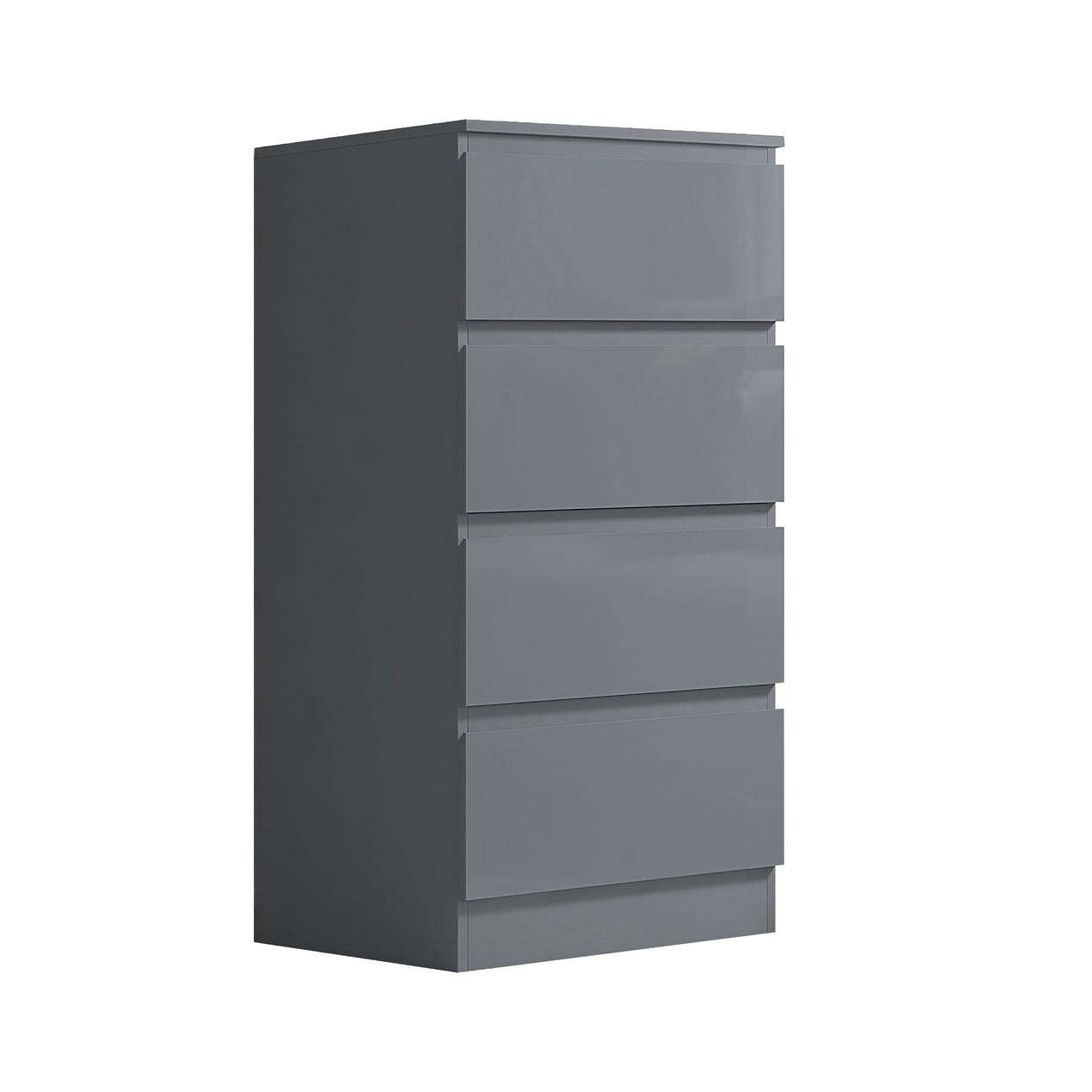FWStyle Stora 4 Drawer Chest of Drawers - Grey Gloss Front