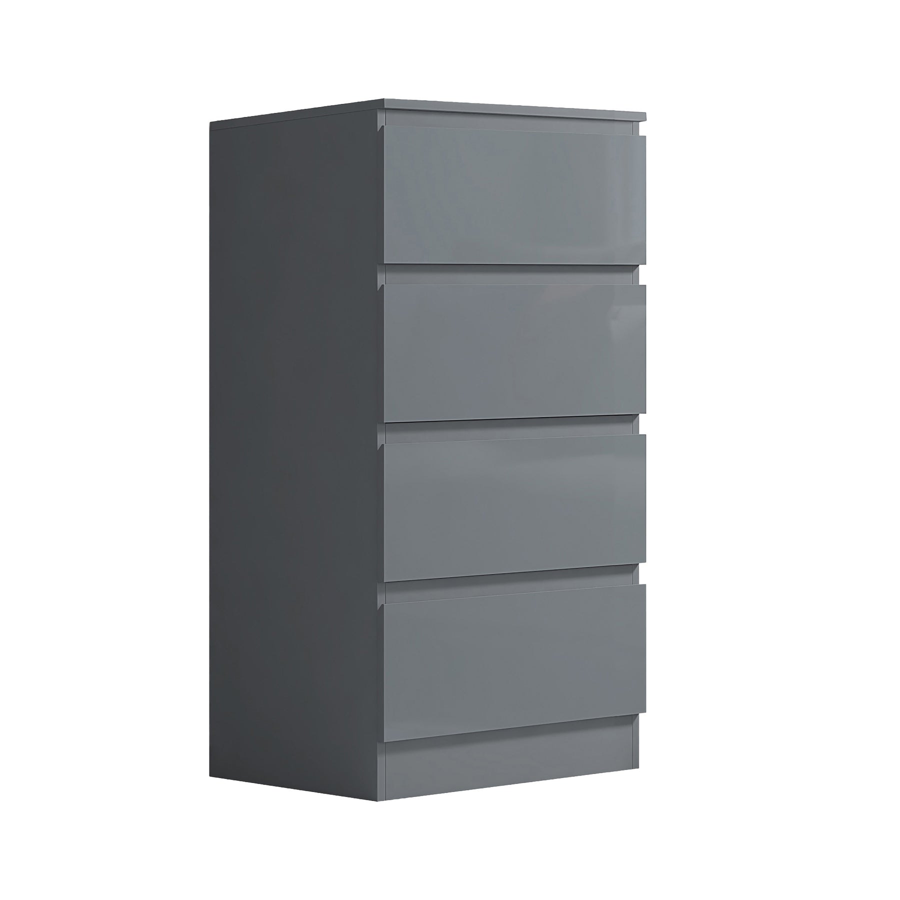 FWStyle Stora 4 Drawer Chest of Drawers - Grey Gloss Front