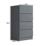 FWStyle Stora 4 Drawer Chest of Drawers - Grey Gloss Front