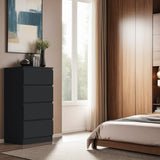 FWStyle Stora 4 Drawer Chest of Drawers - Matt Black