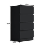 FWStyle Stora 4 Drawer Chest of Drawers - Matt Black