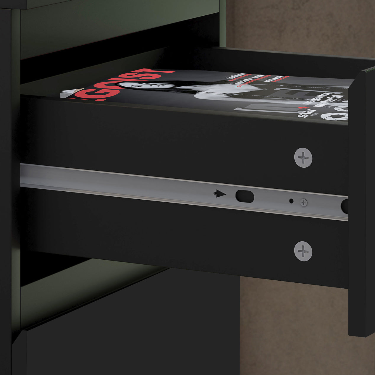 FWStyle Stora 4 Drawer Chest of Drawers - Matt Black