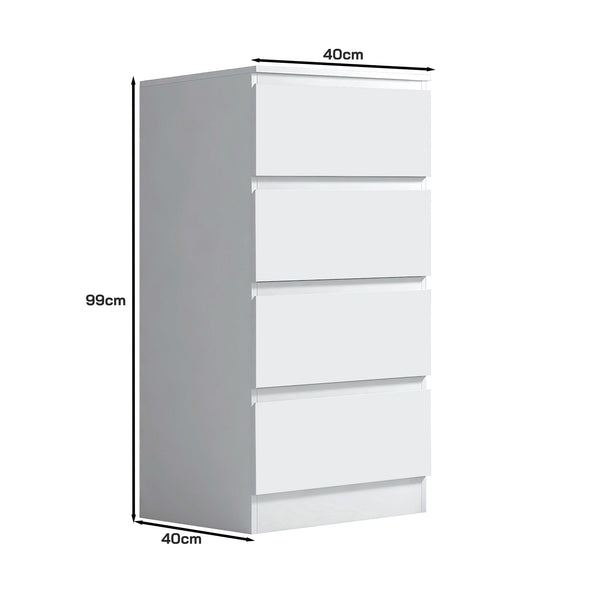 FWStyle Stora 4 Drawer Chest of Drawers - Matt White