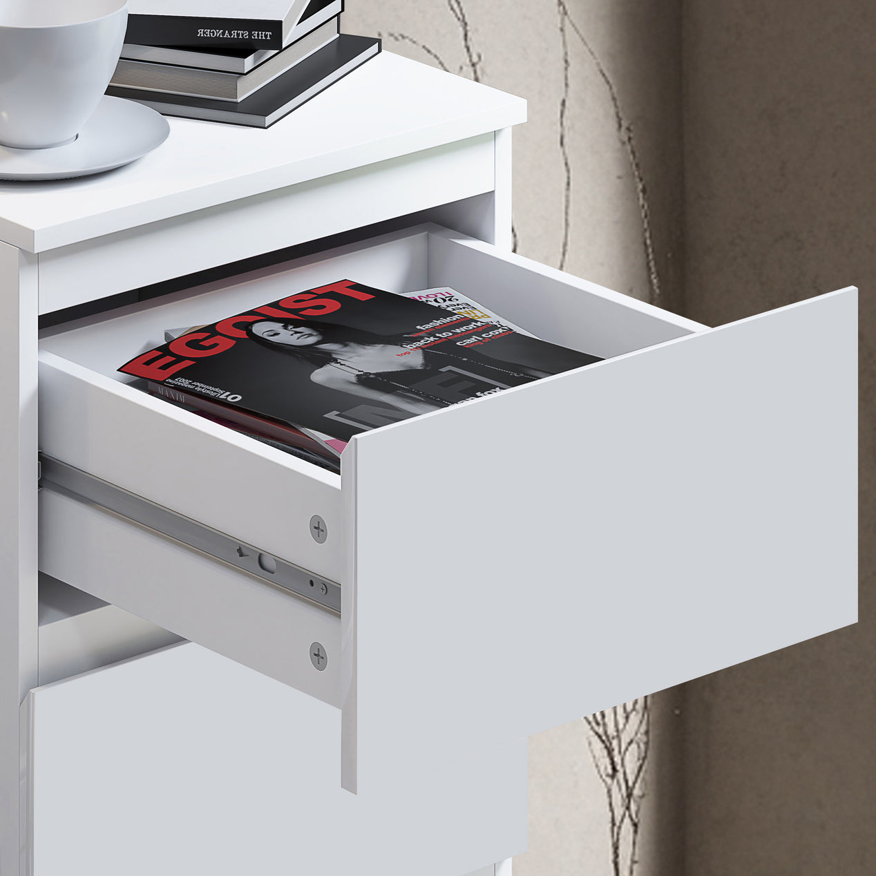 FWStyle Stora 4 Drawer Chest of Drawers - Matt White