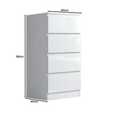 FWStyle Stora 4 Drawer Chest of Drawers - White Gloss Front