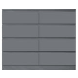 FWStyle Stora 8 Drawer Wide 4+4 Chest Of Drawers - Matt Dark Grey