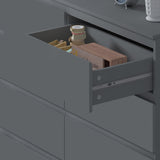 FWStyle Stora 8 Drawer Wide 4+4 Chest Of Drawers - Matt Dark Grey