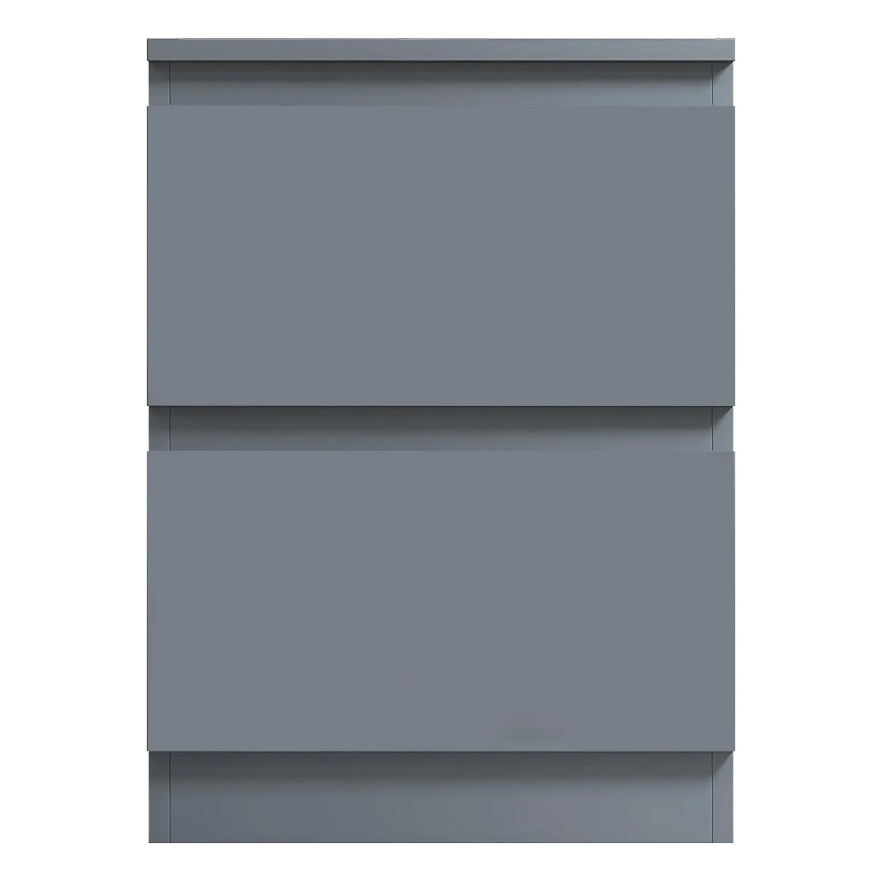 FWStyle Stora 2 Drawer Bedside Cabinet - Matt Dark Grey