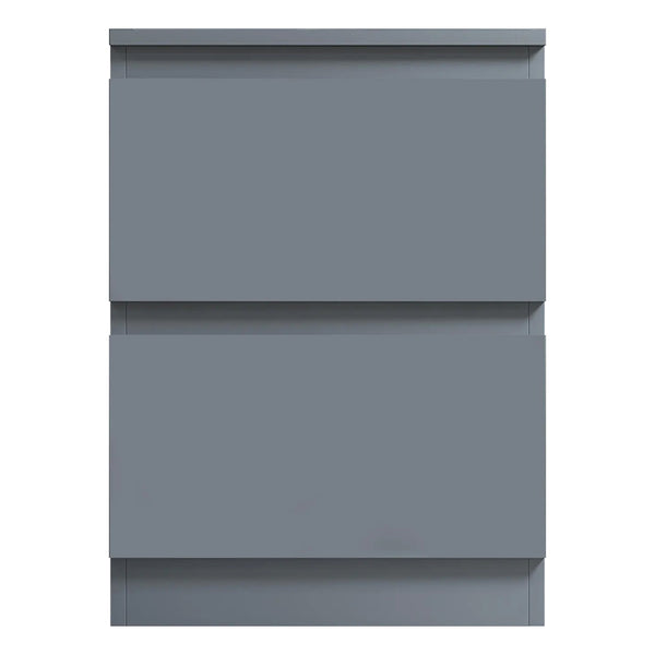 FWStyle Stora 2 Drawer Bedside Cabinet - Matt Dark Grey