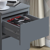 FWStyle Stora 2 Drawer Bedside Cabinet - Matt Dark Grey