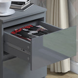 FWStyle Stora 2 Drawer Bedside Cabinet - Grey Gloss Front