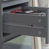 FWStyle Stora 2 Drawer Bedside Cabinet - Grey Gloss Front