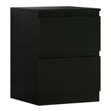 FWStyle Stora 2 Drawer Bedside Cabinet - Matt Black