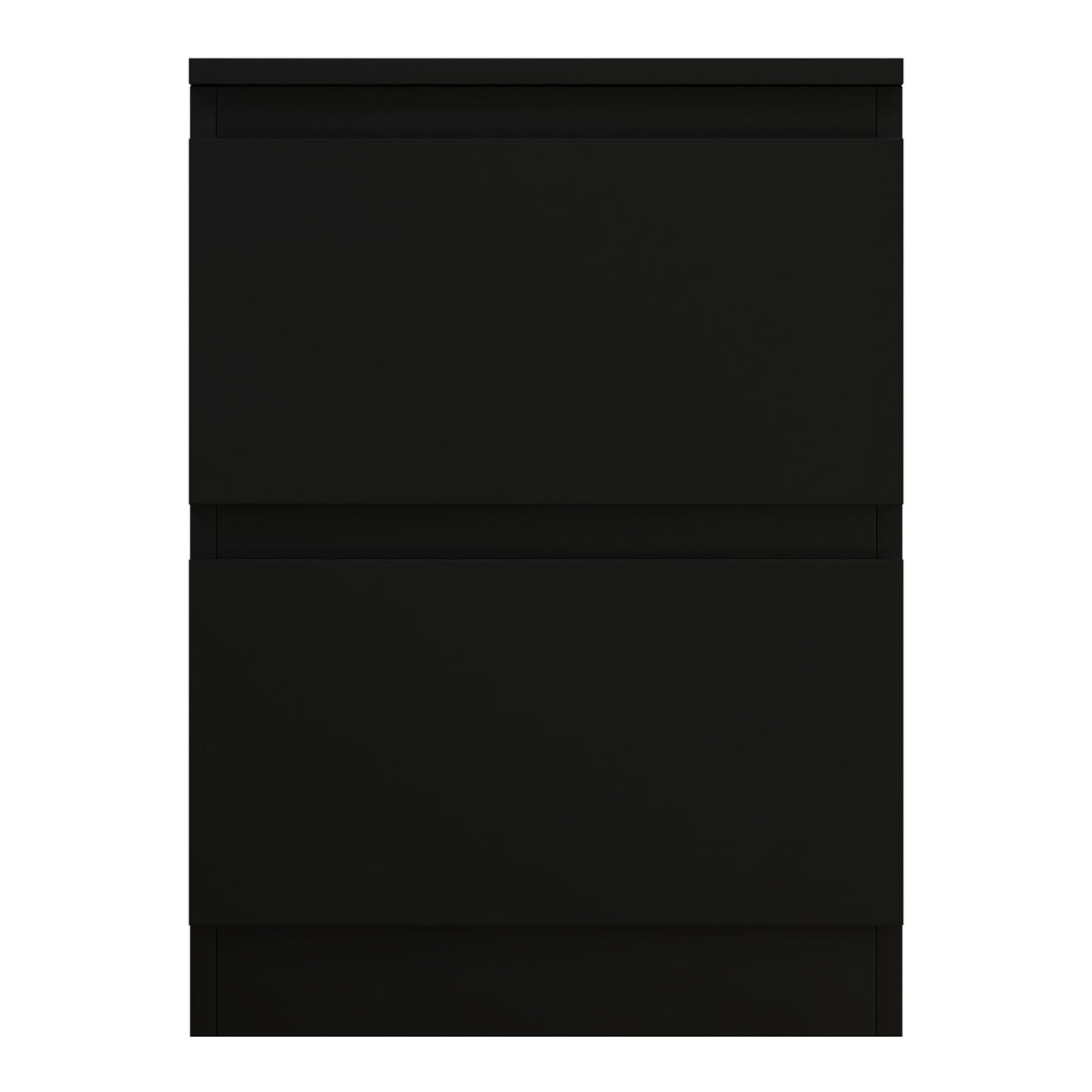 FWStyle Stora 2 Drawer Bedside Cabinet - Matt Black
