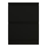 FWStyle Stora 2 Drawer Bedside Cabinet - Matt Black