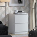 FWStyle Stora 2 Drawer Bedside Cabinet - Matt White