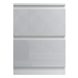 FWStyle Stora 2 Drawer Bedside Cabinet - White Gloss Front