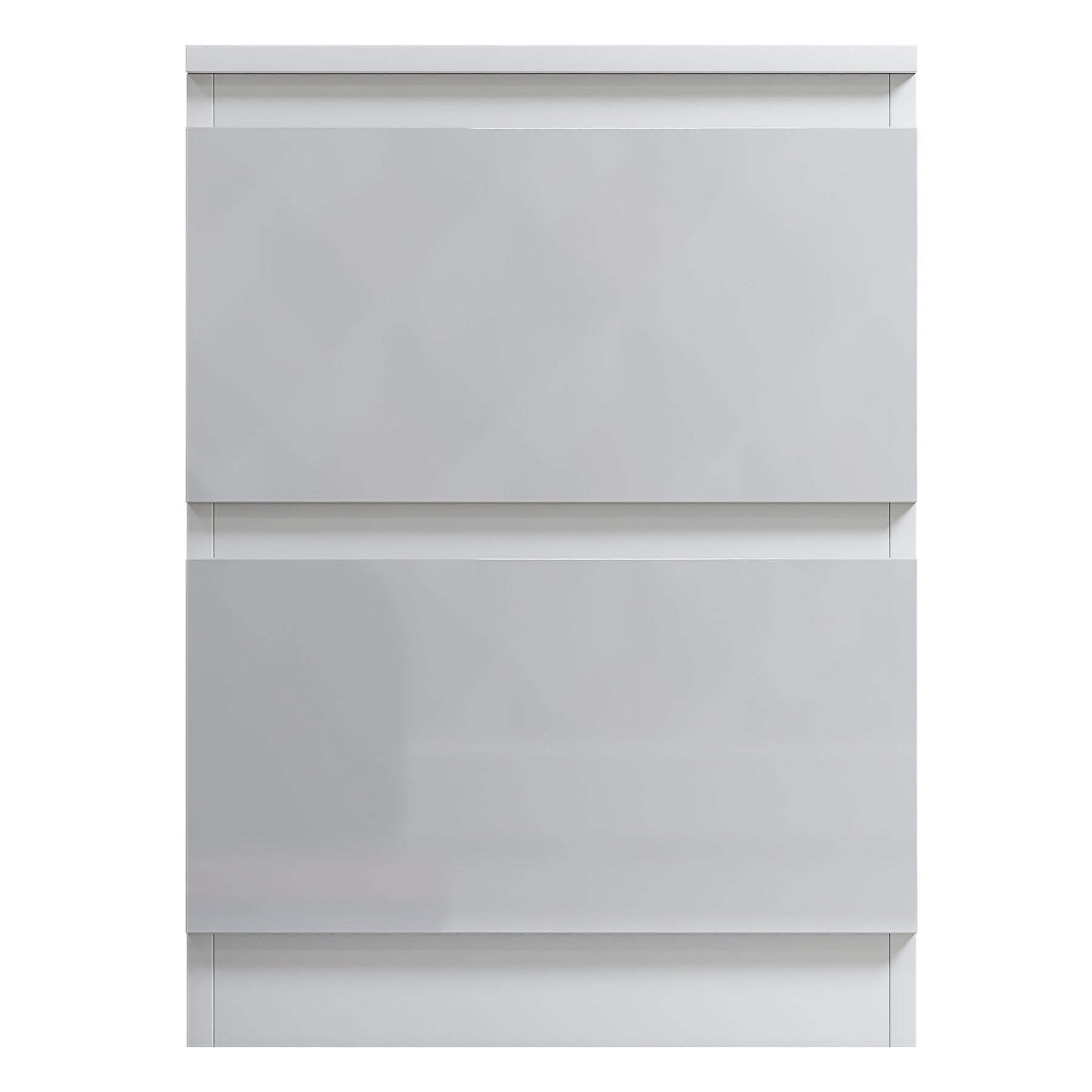 FWStyle Stora 2 Drawer Bedside Cabinet - White Gloss Front