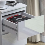 FWStyle Stora 2 Drawer Bedside Cabinet - White Gloss Front