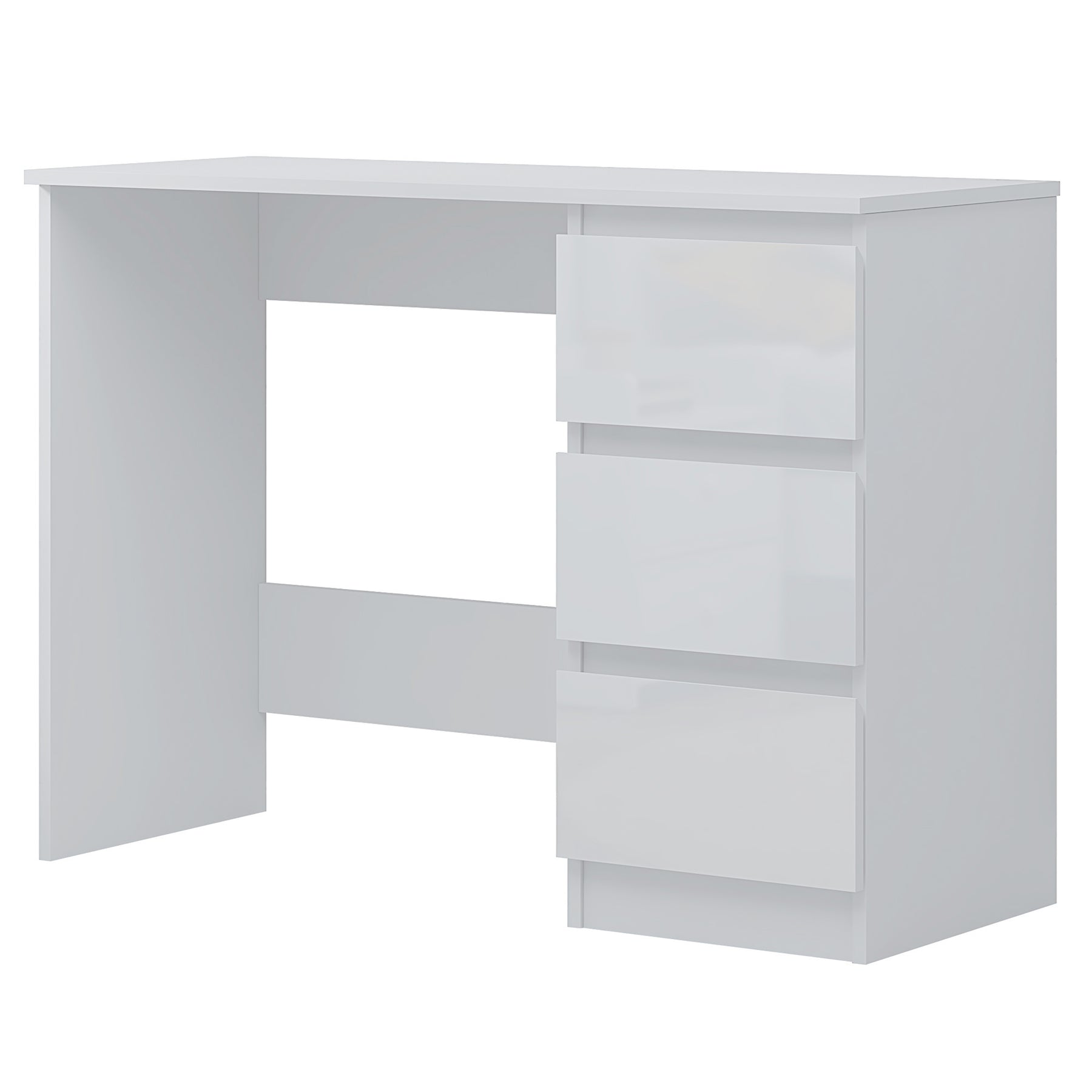 FWStyle Stora 3 Drawer Dressing Table - White Gloss Front