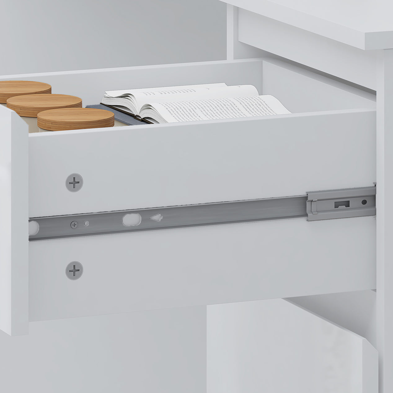 FWStyle Stora 3 Drawer Dressing Table - White Gloss Front