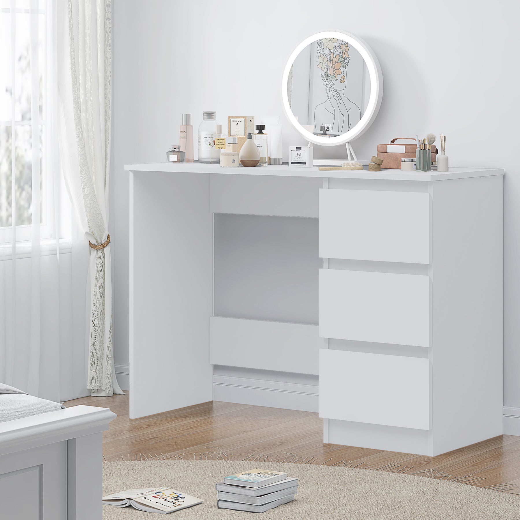 FWStyle Stora 3 Drawer Dressing Table - Matt White