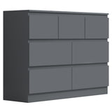 FWStyle Stora 7 Drawer Merchant Chest Of Drawers - Matt Dark Grey