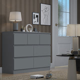 FWStyle Stora 7 Drawer Merchant Chest Of Drawers - Matt Dark Grey